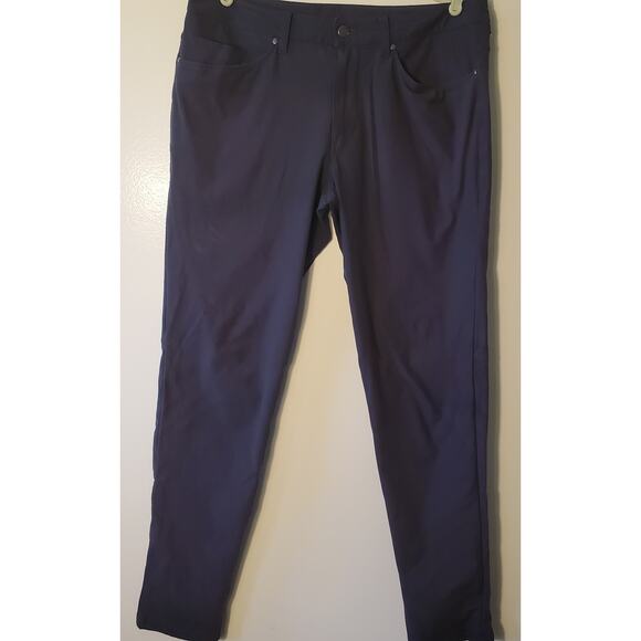 LULULEMON Men's Navy Gray Performance Stretch ABC 5-Pocket Pants Size 33